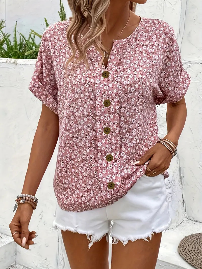 Women's Floral Print Lightweight Blouse