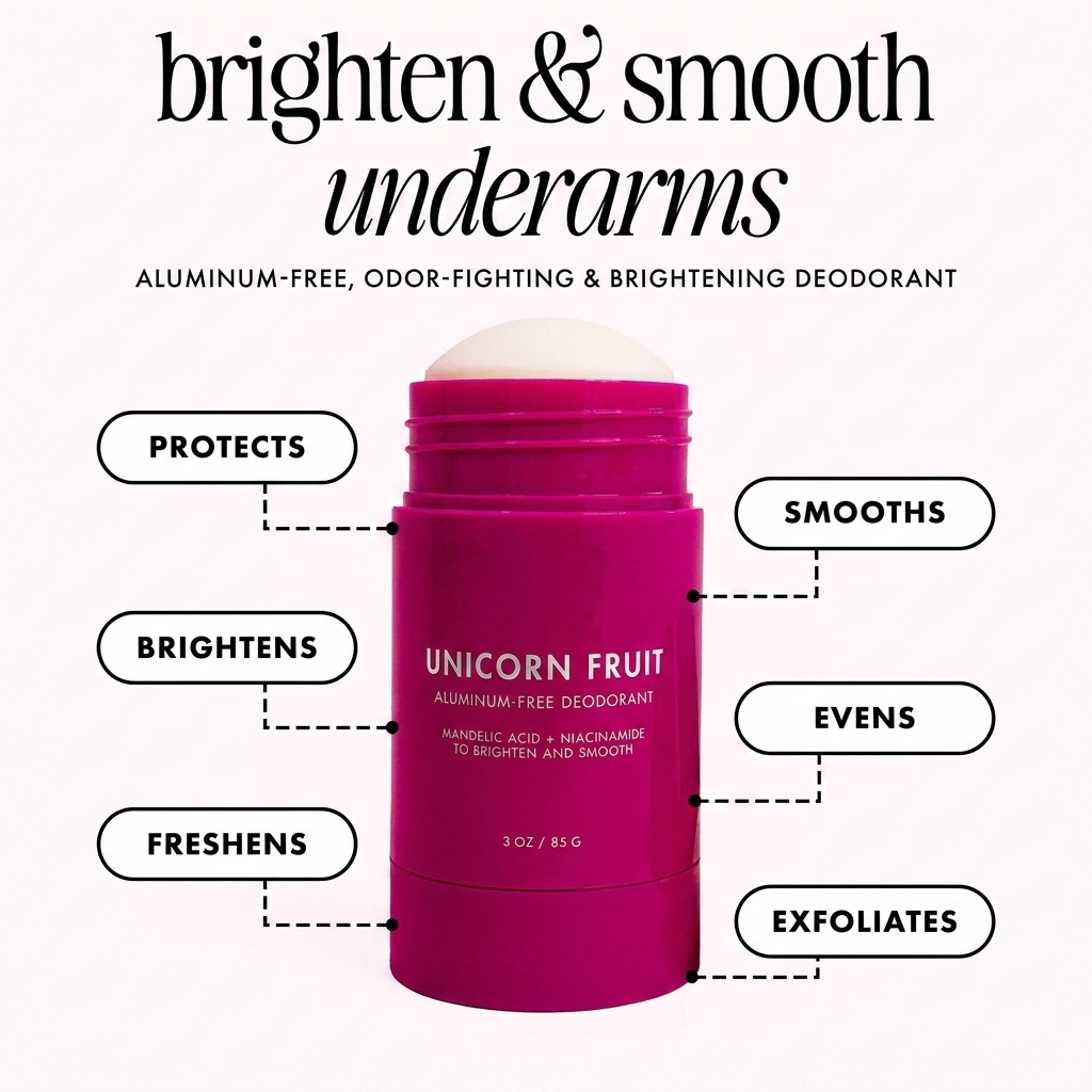 Unicorn Fruit Brightening Deodorant, Aluminum-Free for Dark Underarms