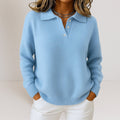 Women's Collared Polo Jumper with Button Placket