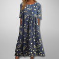 Women's Floral Midi Loose Fit Summer Dress
