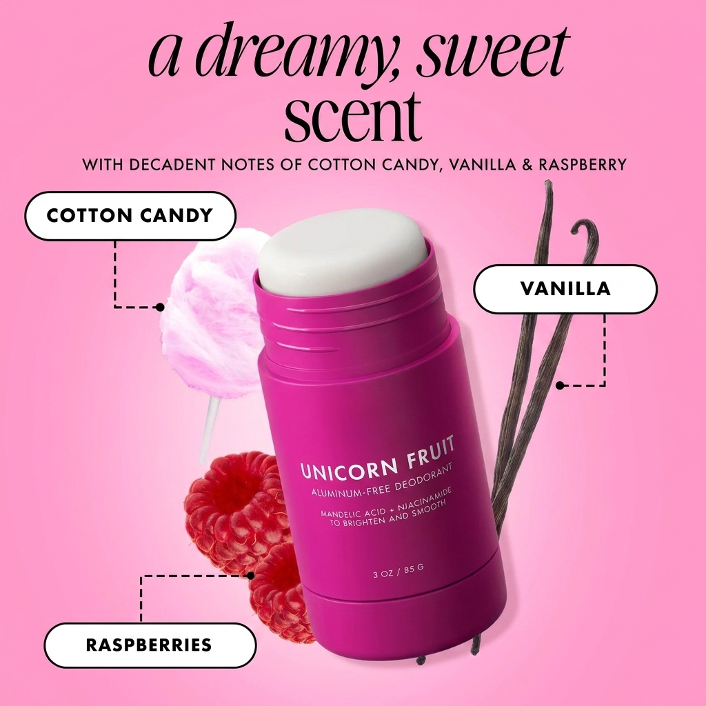 Unicorn Fruit Brightening Deodorant, Aluminum-Free for Dark Underarms