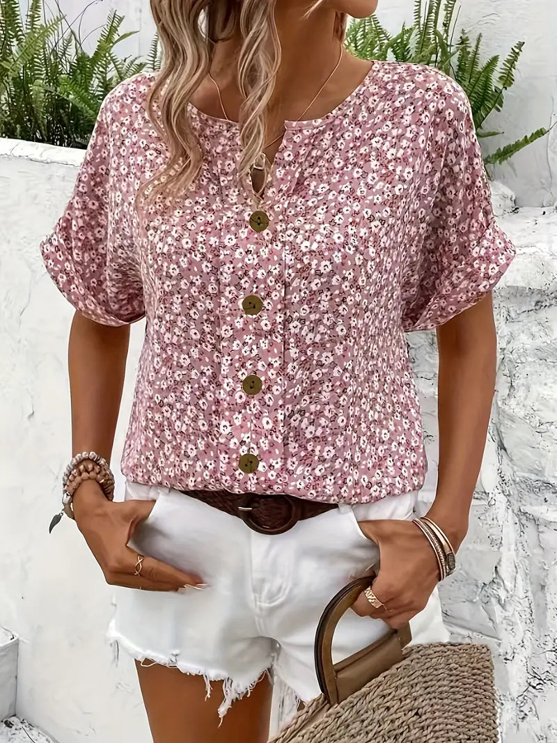 Women's Floral Print Lightweight Blouse