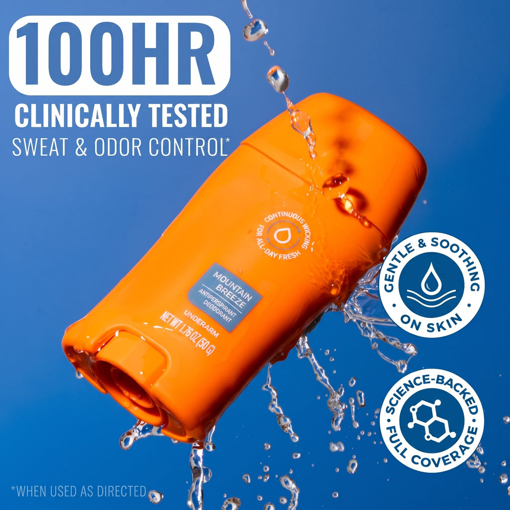 Antiperspirant Deodorant, 100-Hour Sweat & Odor Control, Non-Greasy