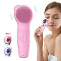Electric Silicone Facial Cleansing Brush with Sonic Vibration, LED