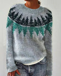 Women's Gradient Crew Neck Jumper with Long Sleeves