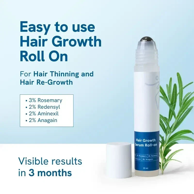 Hair Growth Serum Roll-On with Rosemary, Redensyl & Peptides