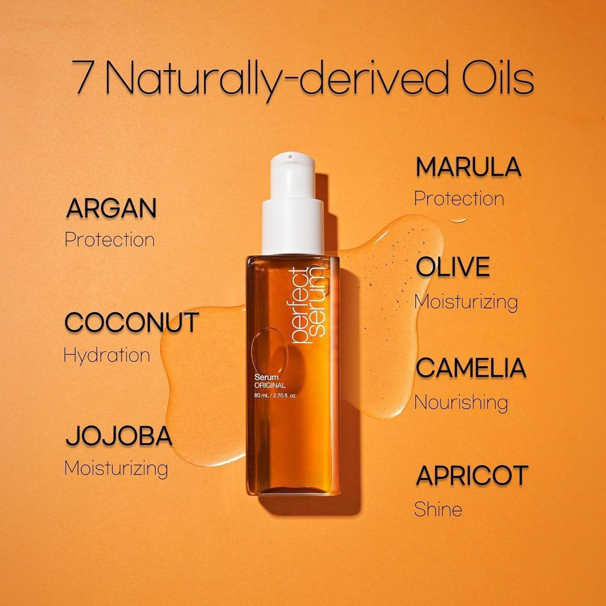 Perfect Serum Original Hair Oil with Argan Oil for Frizzy and Dry Hair 80mL