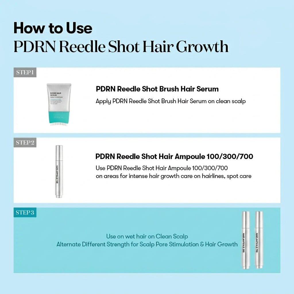 PDRN Reedle Shot Hair Brush Serum with Caffeine for Fuller-Looking Hair