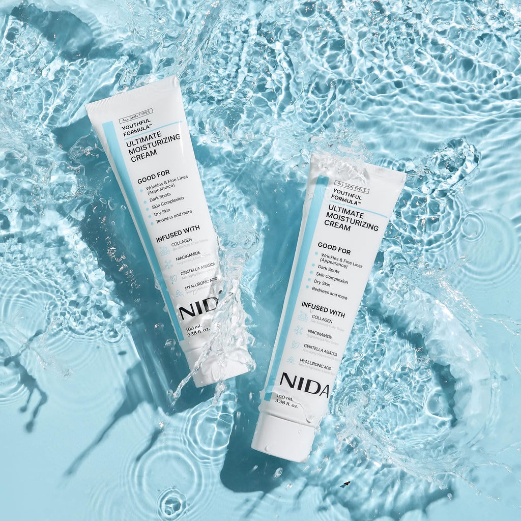 NIDA Youthful Formula Dry Skin Moisturizer with Hyaluronic Acid, Niacinamide & Collagen