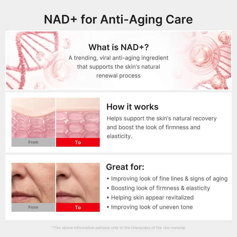 NAD+ EGF Korean Skincare Firming Serum with Collagen & Peptides for Fine Lines and Elasticity