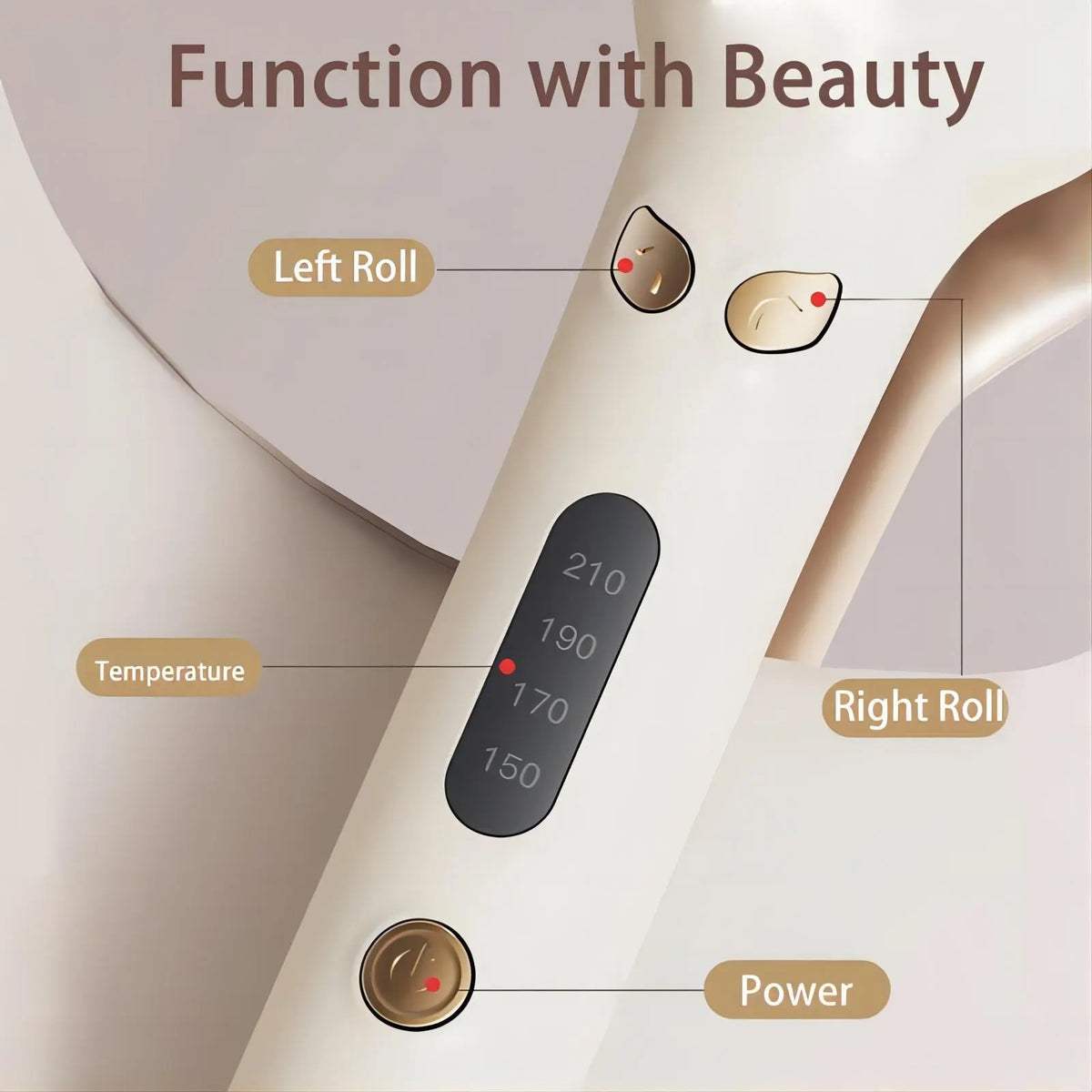 Automatic Hair Curling Iron, Negative Ion Rotating Curl Wand, 4 Heat