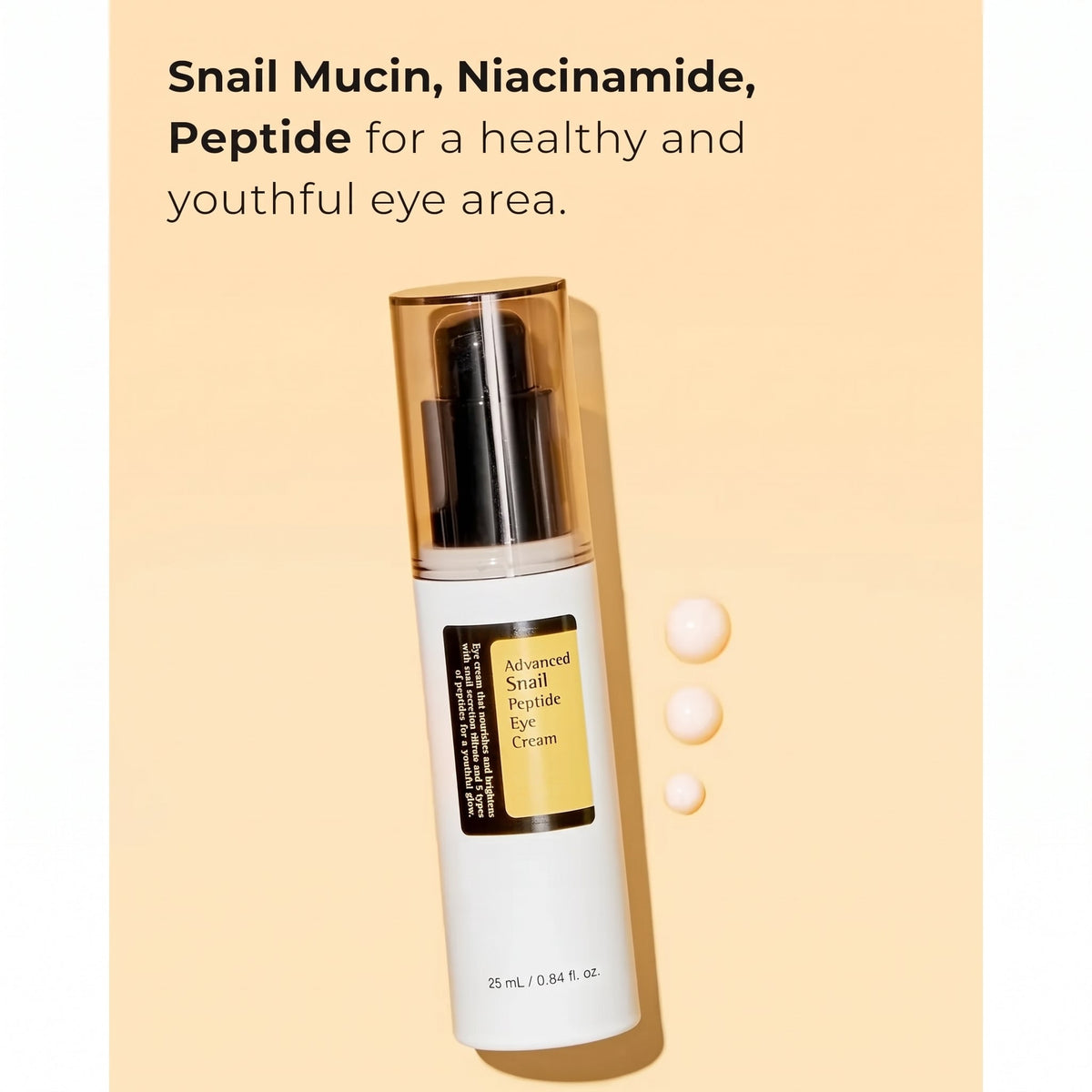 Advanced Snail Peptide Eye Cream with Niacinamide for Dark Circles