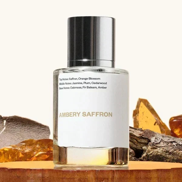 Ambery Saffron Eau de Parfum featuring Warm Spicy Woody Notes, Vegan