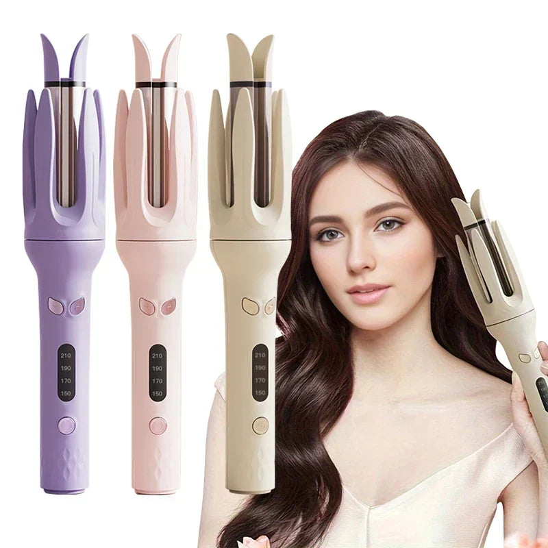 Automatic Hair Curling Iron, Negative Ion Rotating Curl Wand, 4 Heat