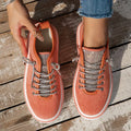 Women's Rhinestone Lace-Up Sneakers with Cushioned Sole