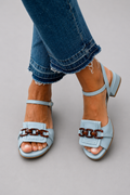 Azzurra | Tortoiseshell Chain Buckle Ankle-Strap Sandal