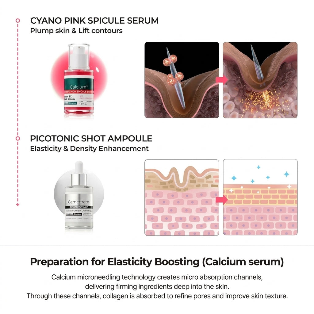 Collagen Boost Skincare Set with Calcium, Hyaluronic Acid & Elastin for Wrinkles and Lifting