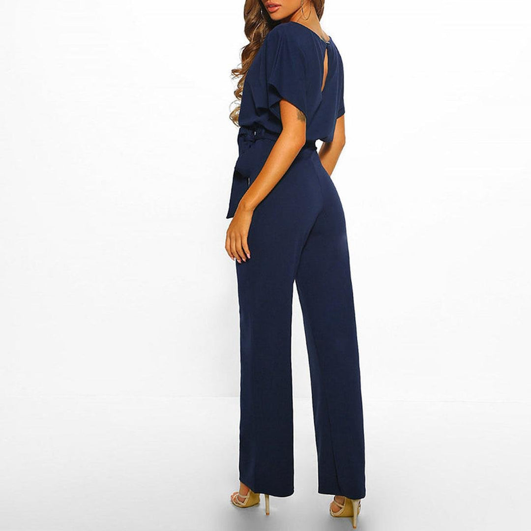 Women's Short Sleeve Tie-Waist One-Piece Outfit
