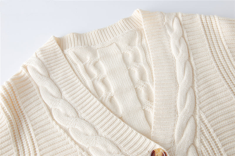 Women's Cable Knit Cardigan and Jogger Set