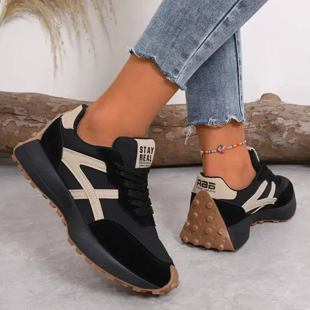 Women's Lace-Up Trainers with Non-Slip Sole and Cushioned Support