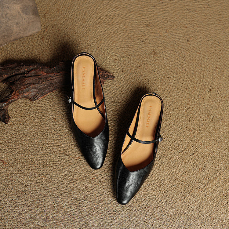 Thea Genuine Leather Mules