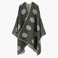 Women's Polka Dot Cape Poncho with Contrast Edge Detail