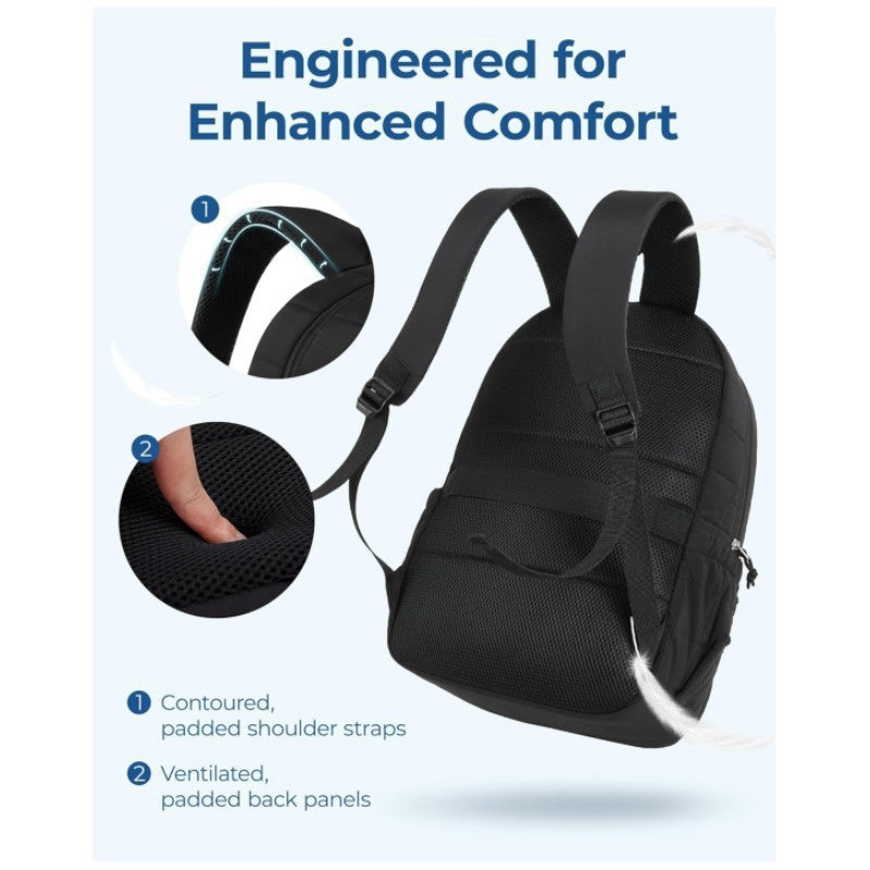 Unisex spacious backpack with insulated compartments and ergonomic carrying system