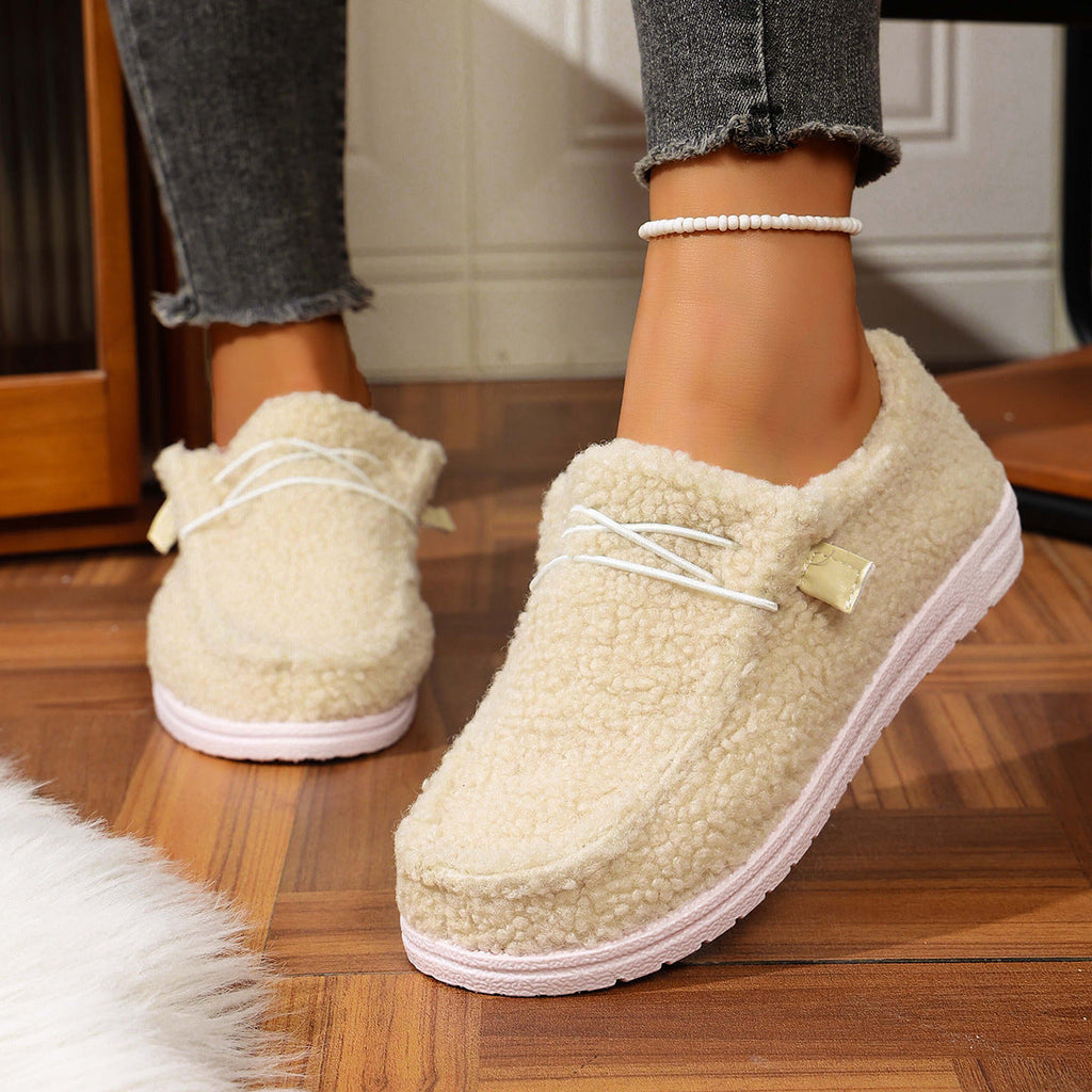 Women's Teddy Fleece Slippers Padded Slip-On with Non-Slip Sole