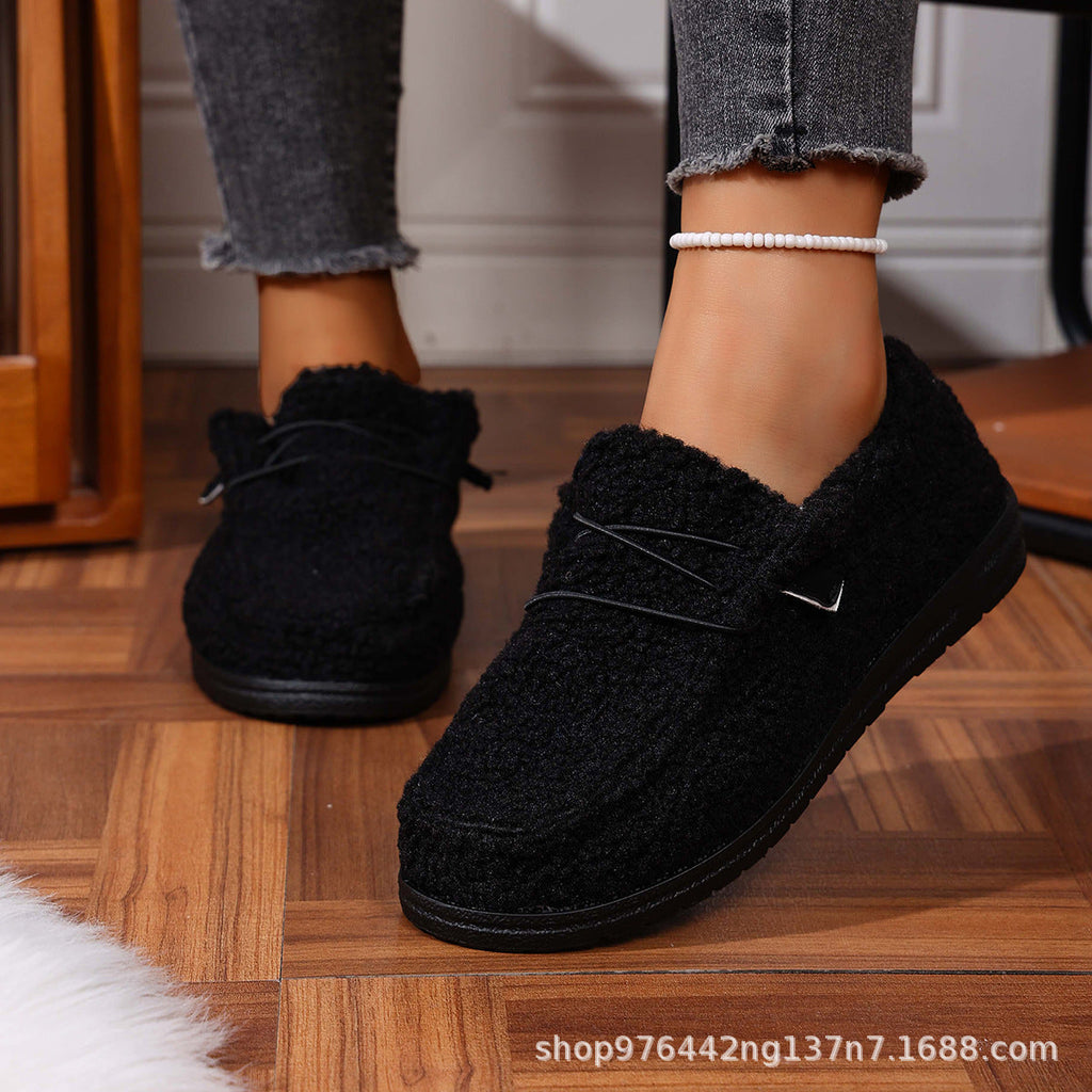 Women's Teddy Fleece Slippers Padded Slip-On with Non-Slip Sole