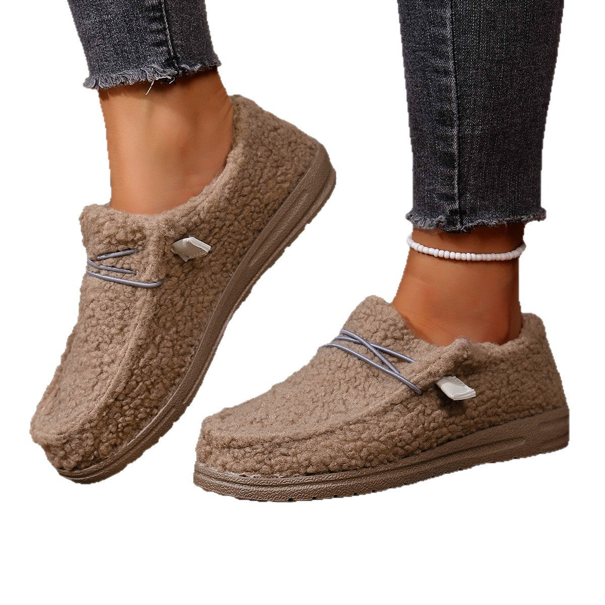 Women's Teddy Fleece Slippers Padded Slip-On with Non-Slip Sole