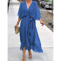Monica | Wrap V-Neck Midi Wedding Guest Gowns