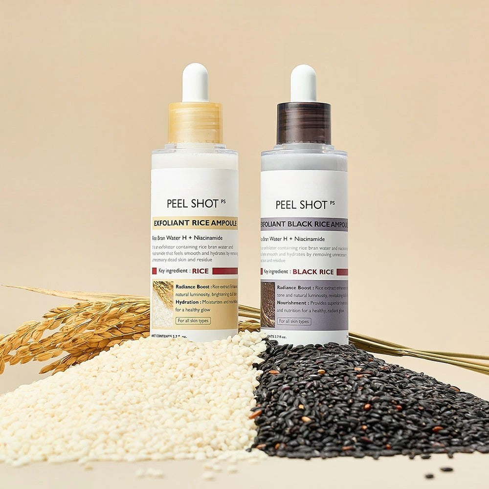 Peel Shot Korean Skincare Set with Niacinamide & Rice Toner for Dull Skin