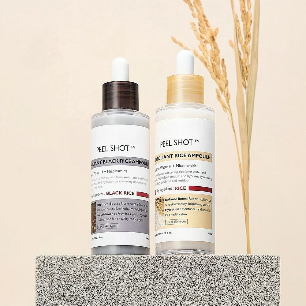 Peel Shot Korean Skincare Set with Niacinamide & Rice Toner for Dull Skin