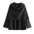 Women's Asymmetric Collar Jacket with Draped Neckline