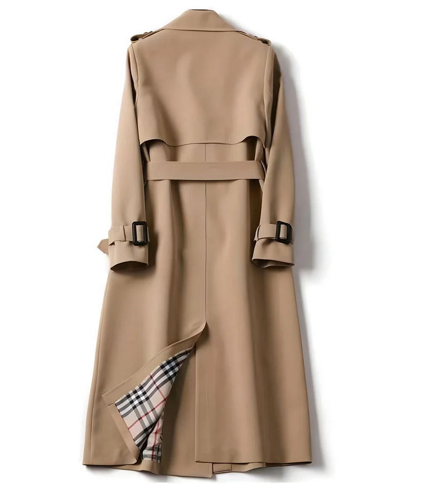 Women's Classic Trench Coat with Belted Waist