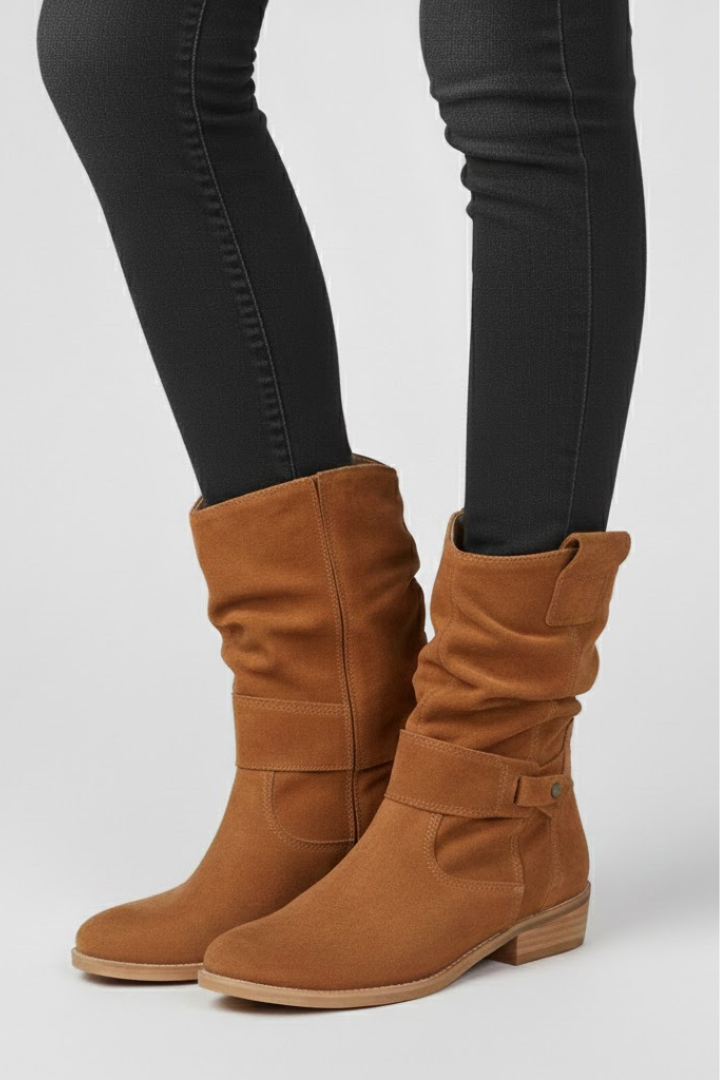 Women’s Zip-Up Boots with Grip Sole