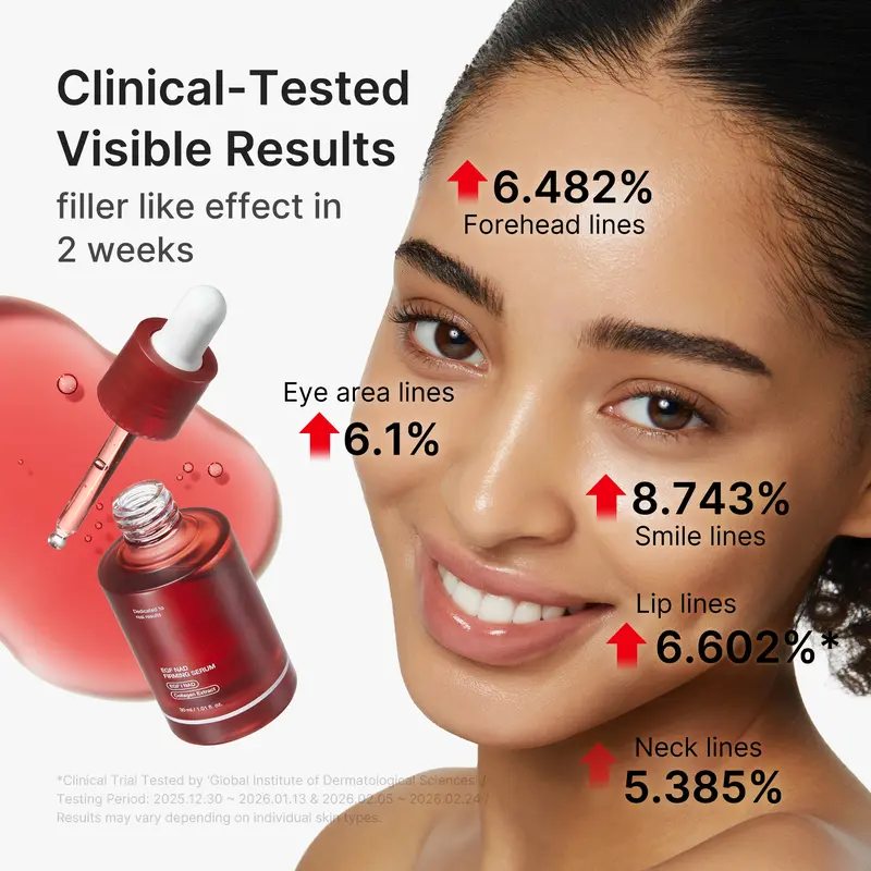 NAD+ EGF Korean Skincare Firming Serum with Collagen & Peptides for Fine Lines and Elasticity