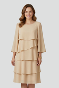 Women’s Layered Dress with Long Sleeves and Tiered Skirt