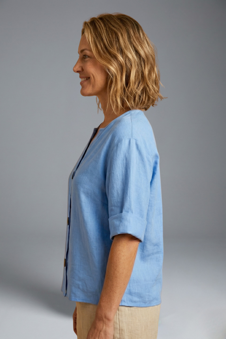 Women’s Blouse with Loose Fit and Linen Fabric