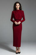 Women’s Dress with High Neckline and Long Sleeves