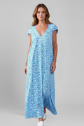 Women’s Dress with V Neck and Printed Surface