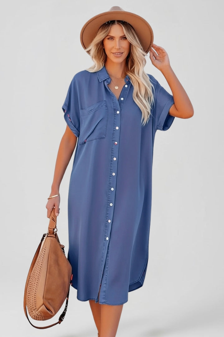 Women’s Shirt Dress with Button Down Front