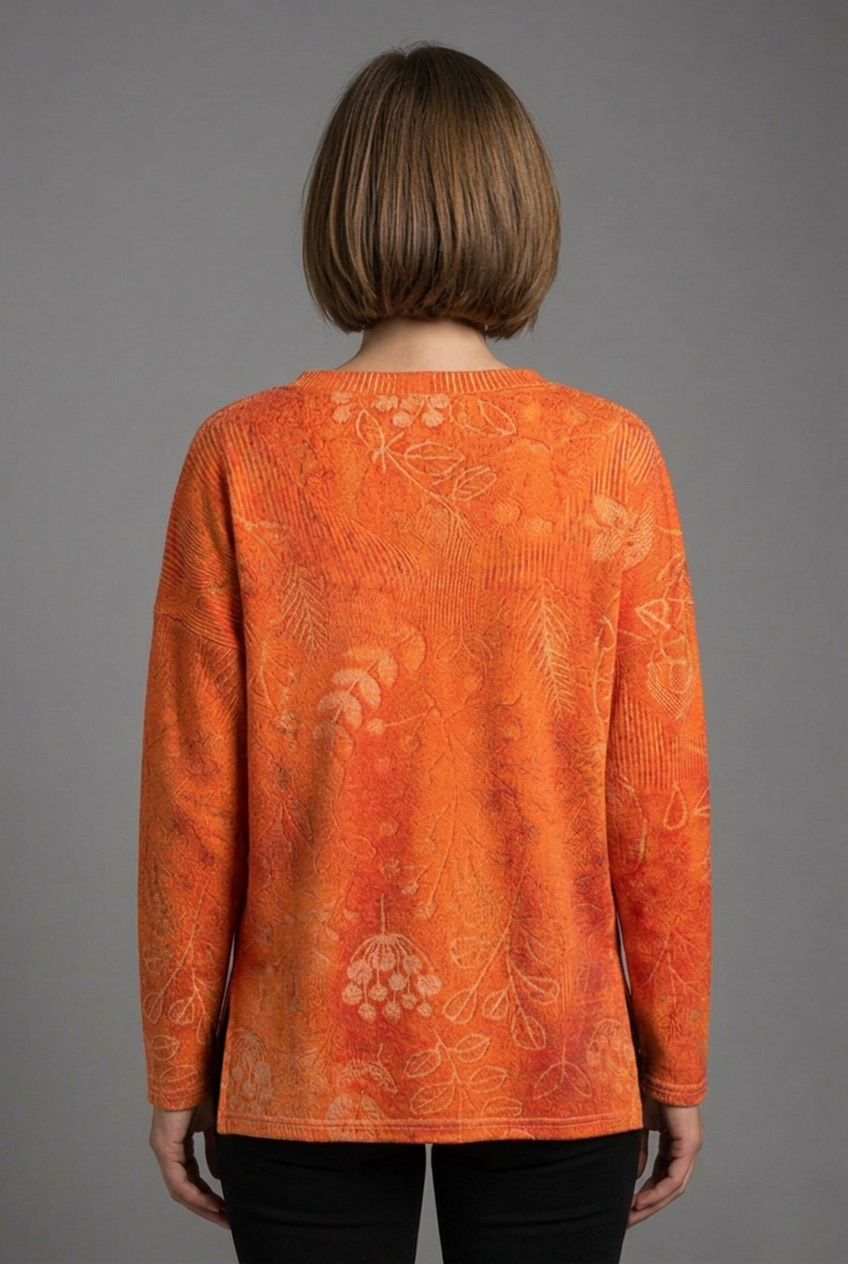 Women’s Top with V-Neck and Long Sleeves