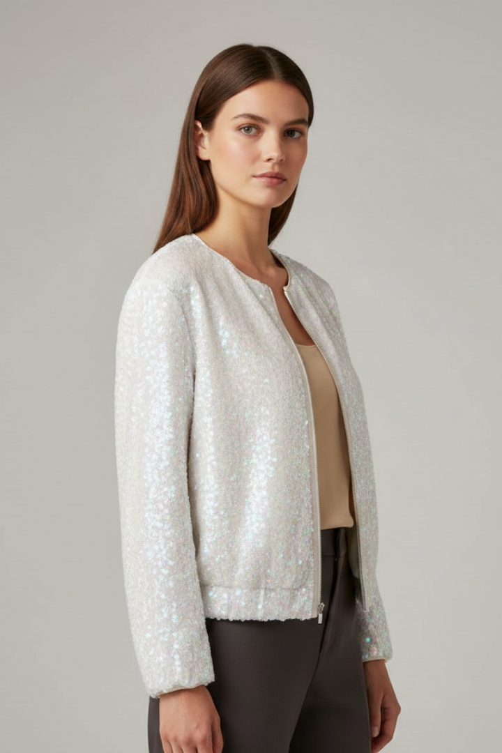 Women’s Zip Jacket with Round Neckline and