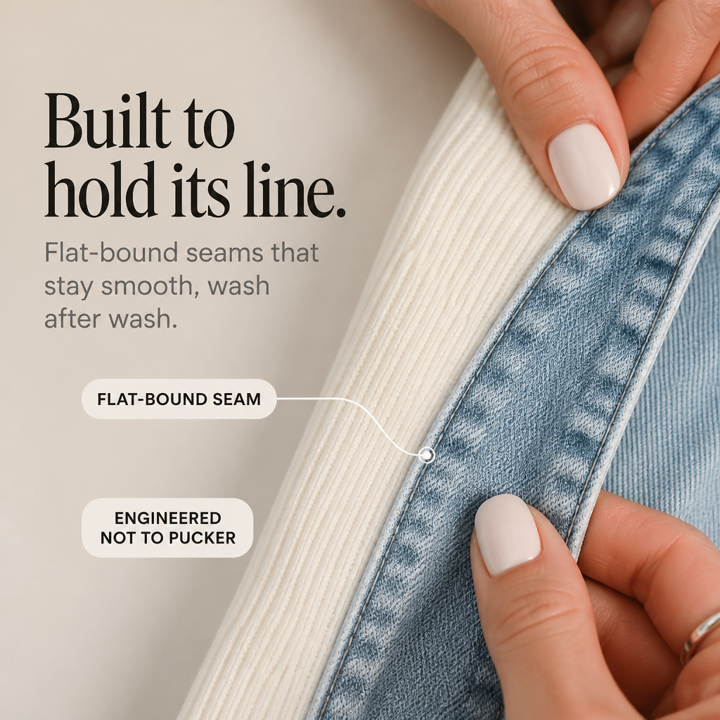 Women's Ribbed Knit Cardigan with Denim Panels
