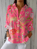 Daniela | Tropical Print Button Blouse