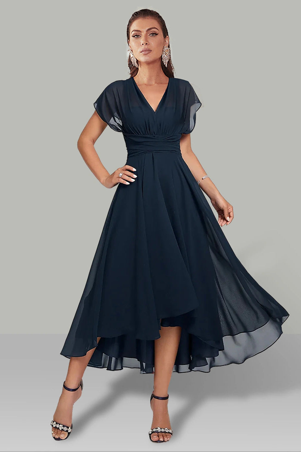 Clarissa | Flowing V-Neck Maxi Cocktail Dresses