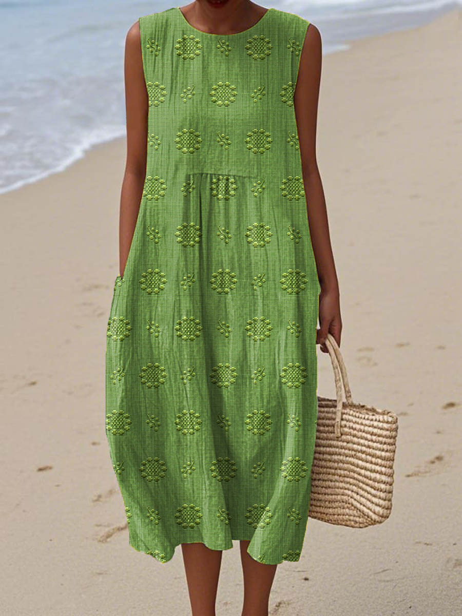 Soraya - Lightweight Sleeveless Cotton Dress with Pockets