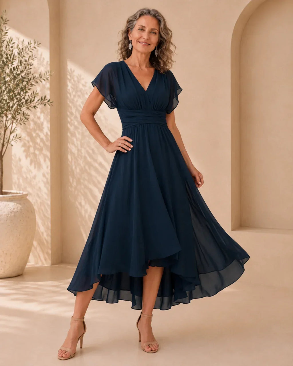 Clarissa | Flowing V-Neck Maxi Cocktail Dresses