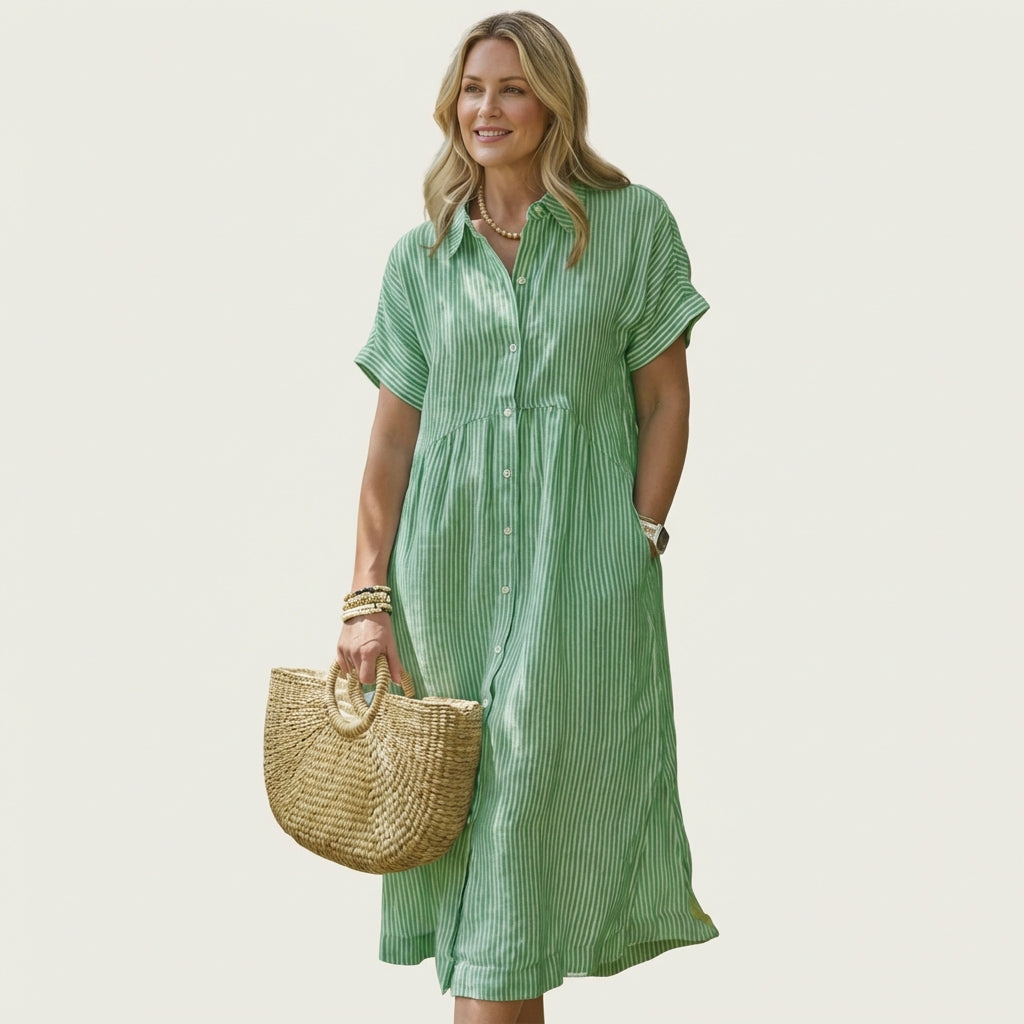 Celira | Loose Stripe Midi Dress